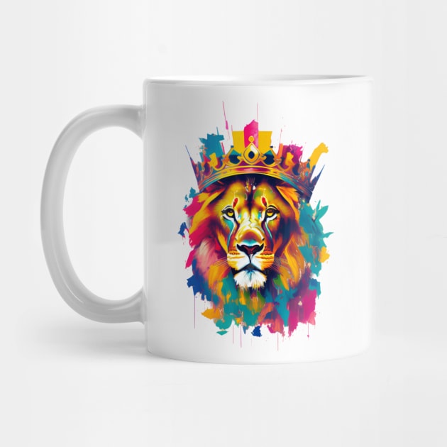 Colorful lion painting by Dope_Design